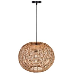 Lámpara techo de ratan marrón d40x27,5h cm