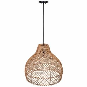 Lámpara techo de ratan marrón d40x36h cm