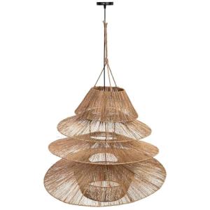 Lámpara techo de ratan marrón d80x68h cm