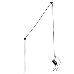 Lámpara techo diseño muñeco negro con cable e27