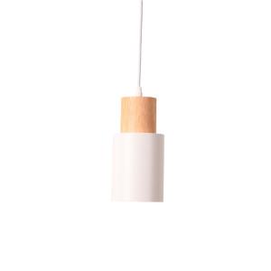 Lámpara techo escandinava metal y madera blanco