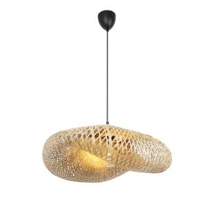 Lámpara techo industrial bambú y mimbre negro ø59 cm e27…
