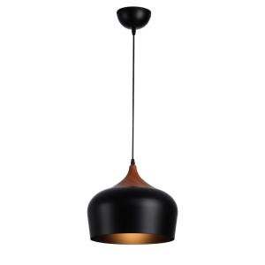 Lámpara techo industrial madera tambor ø35 cm e27