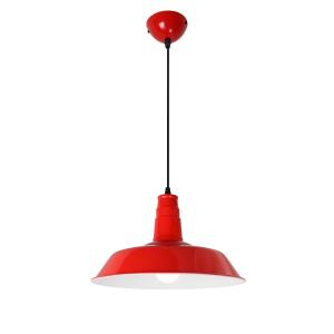 Lámpara techo industrial metal rojo ø36 cm e27