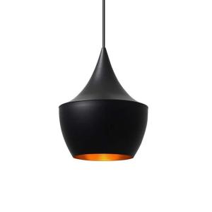 Lámpara techo minimalista metal negro ø24— e27