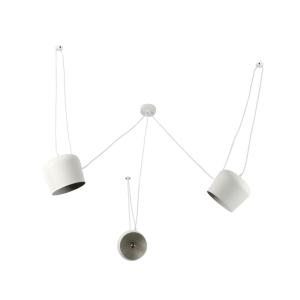 Lámpara techo moderna metal blanco tambor 3 luces e27