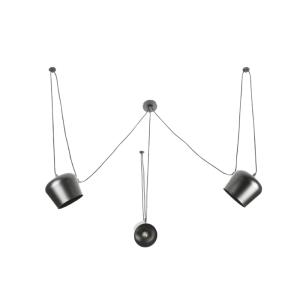 Lámpara techo moderna metal gris tambor 3 luces e27