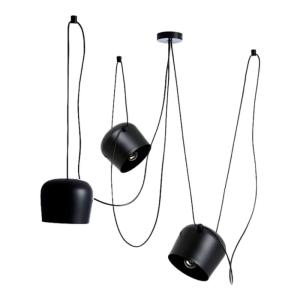 Lámpara techo moderna metal negro tambor 3 luces e27