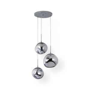 Lámpara techo triple cristal metalizado cromado ø28-28-36 c…