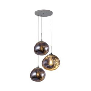 Lámpara techo triple cristal metalizado violeta ø28-28-36 c…