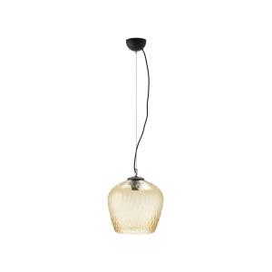 Lámpara techo vidrio glaseado ambar. H25.5-d27.5cm