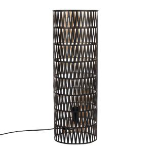 Lámpara tubo de metal calado negro