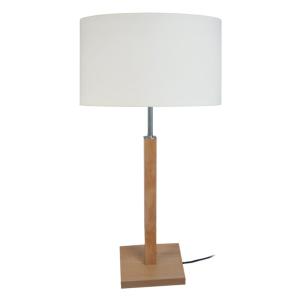 Lampe  à pied carré madera Alt.54cm natural Pantalla: écru…