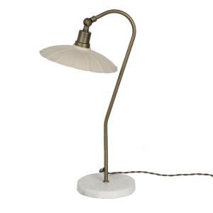 Lampe à poser vintage en métal ton crème
