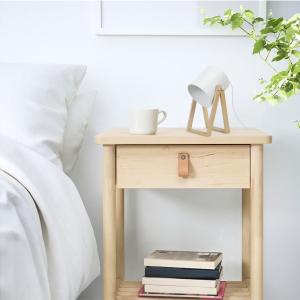 Lampe bureau madera  Alt.30cm natural Pantalla: ivoire
