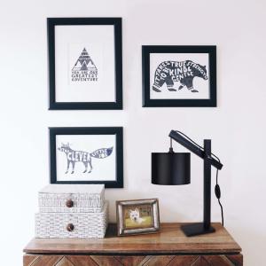 Lampe bureau madera  Alt.50cm negro Pantalla: negro