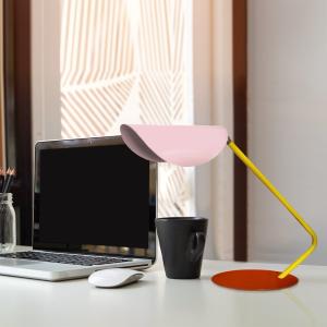 Lampe  bureau metal Alt.35cm multicoldorado Pantalla: rose