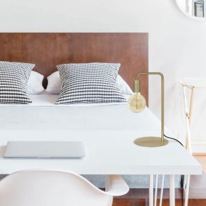 Lampe  bureau metal Alt.45cm dorado Pantalla: bombilla
