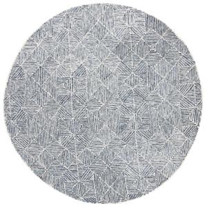 Lana moderno azul/marfil alfombra 120 x 120