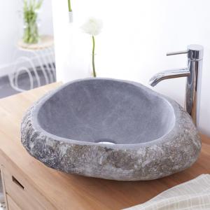 Lavabo de piedra de río galet