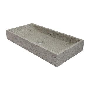 Lavabo independiente de terrazo gris