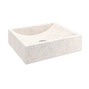 Lavabo rectangular de terrazo blanco