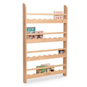 Libreria infantil montessori de madera natural