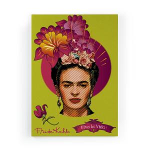 Lienzo 60x40 impresión Frida verde