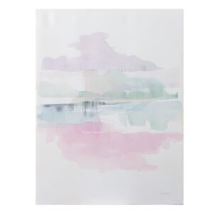 Lienzo abstracto en impresión azul y rosa