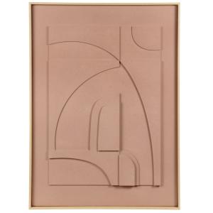 Lienzo abstracto en relieve terracota 55 x 75 cm