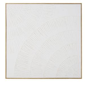 Lienzo blanco con madera de pino marrón 123 x 123