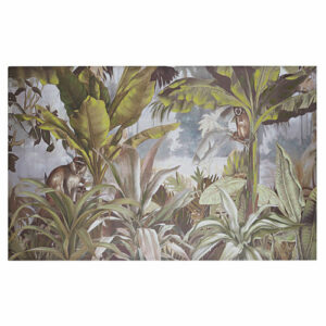 Lienzo con estampado de jungla verde y marrón 190 x 120
