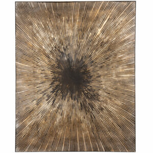 Lienzo pintado en marrón, dorado y negro 80x100 cm