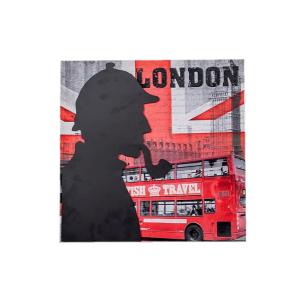 Lienzo rojo de madera 40x2,5x40cm