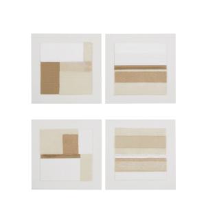 Lienzos abstractos en blanco, beige y marrón grisáceo (x4)…