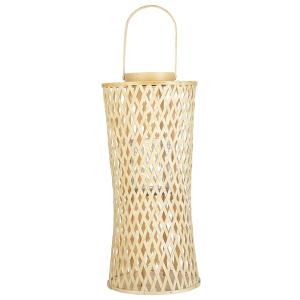 Linterna de jardín Linterna Madera de bambú 58 cm Natural