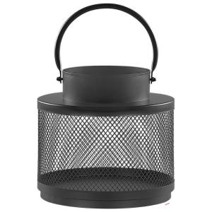 Linterna de jardín Linterna Metal 24 cm Negro