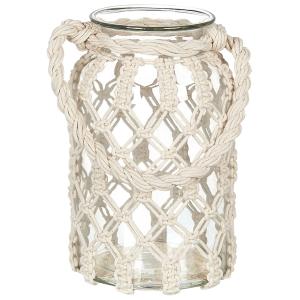 Linterna de jardín Linterna Tela 31 cm Blanco crema