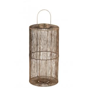 Linterna hierro antiguo marron H 60 cm