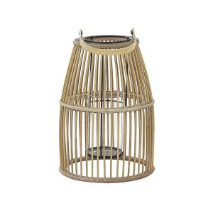 Linterna madera de bambú 32 cm beige