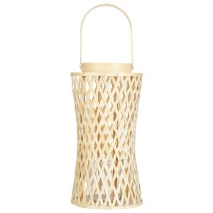 Linterna madera de bambú 38 cm natural