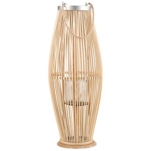 Linterna madera de bambú 72 cm natural