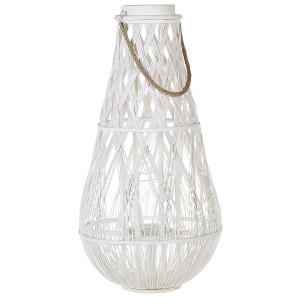Linterna madera de bambú 77 cm blanco