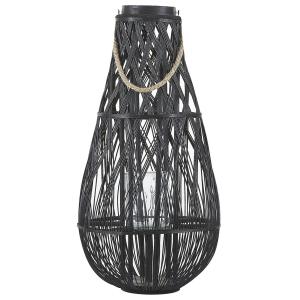 Linterna madera de bambú 77 cm negro