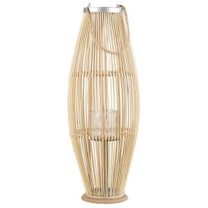 Linterna madera de bambú 84 cm natural