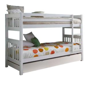 Litera   cama de arrastre madera blanca 90x190cm
