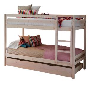 Litera   cama elevable madera blanco lavado 90x190cm