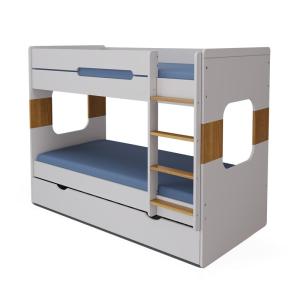 Litera con cama nido blanco 90x190 cm