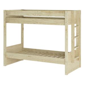 Litera con colchones madera maciza  blanco 80x200 cm