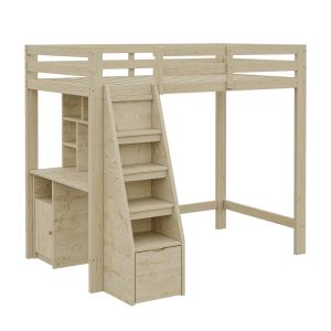 Litera de madera natural de 90 x 200 cm con espacio de alma…